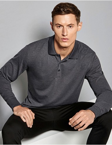 K-KK430-Mens Classic Fit Long Sleeve Polo Shirt